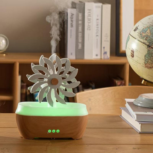 Difusor de Aroma Molino de Viento – Niebla Relajante y Iluminación Ambiental