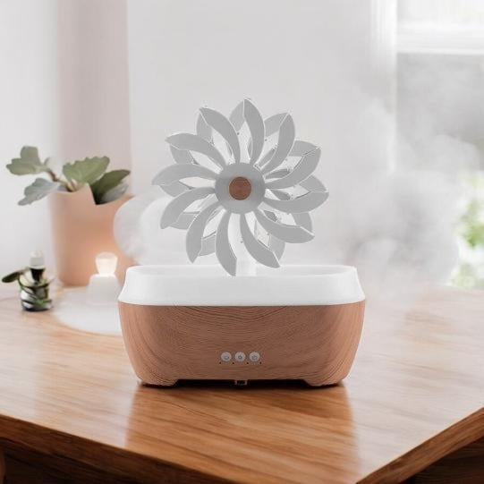 Difusor de Aroma Molino de Viento – Niebla Relajante y Iluminación Ambiental