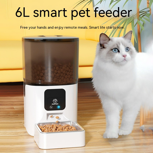 Comedero automático inteligente para mascotas de 6 litros con control remoto por WiFi