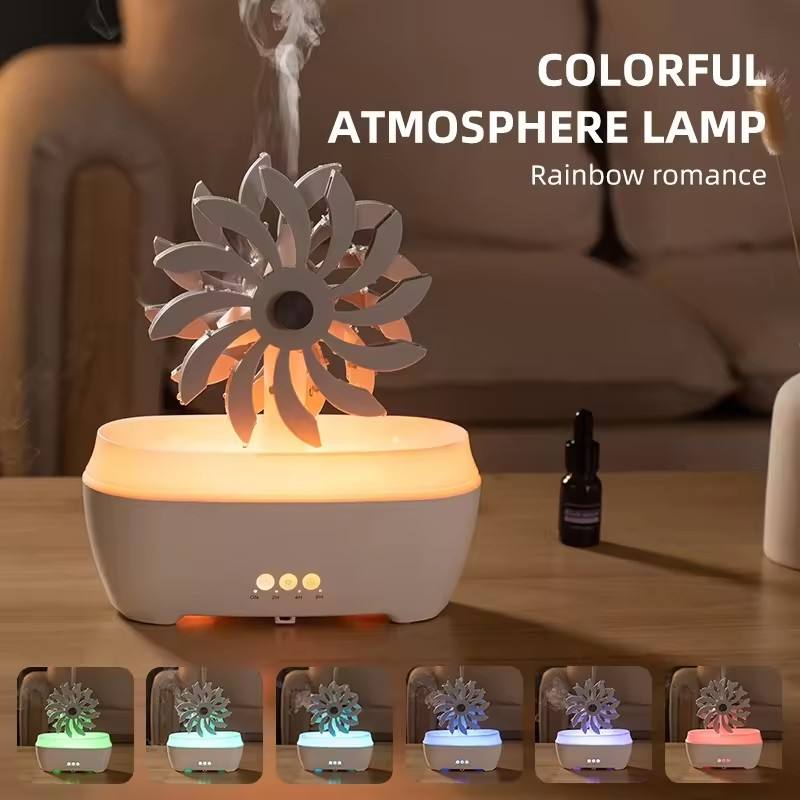 Difusor de Aroma Molino de Viento – Niebla Relajante y Iluminación Ambiental