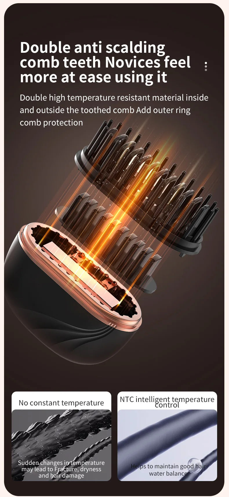 2‑in‑1 Cordless Hair Straightener Comb