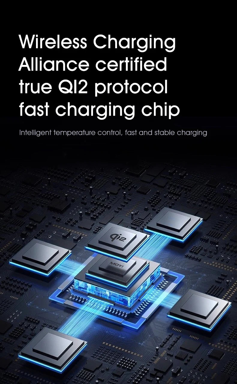 Qi2 Magnetic Wireless Charger — 3-in-1 Fast Charging Stand | 15W for iPhone, Android, Apple Watch & AirPods